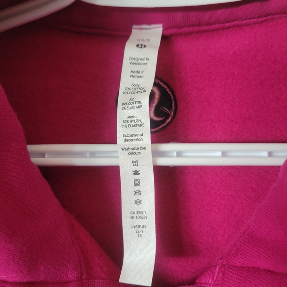 Lululemon OS half zip scuba, Ripened Raspberry - Picture 3 of 3